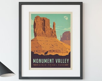 Monument Valley National Park Poster | Vintage Travel Print