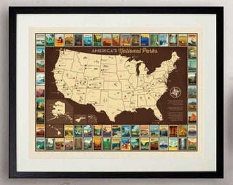 National Parks Map Poster | Anderson Design Group Travel Print