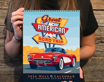 2026 Wall Calendar: Great American Road Trip | 2026 American Travel Calendar | USA Traveler Gift