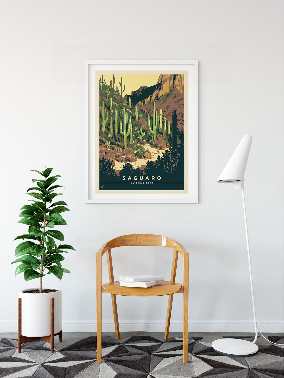 Saguaro National Park Vintage Travel Poster by Kenneth Crane - Etsy