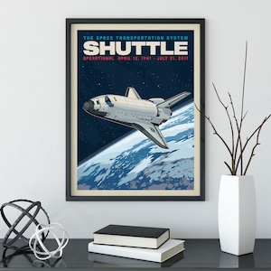 NASA 1981: Space Shuttle Poster by Anderson Design Group | Space Travel Print | NASA Print (frame not included)