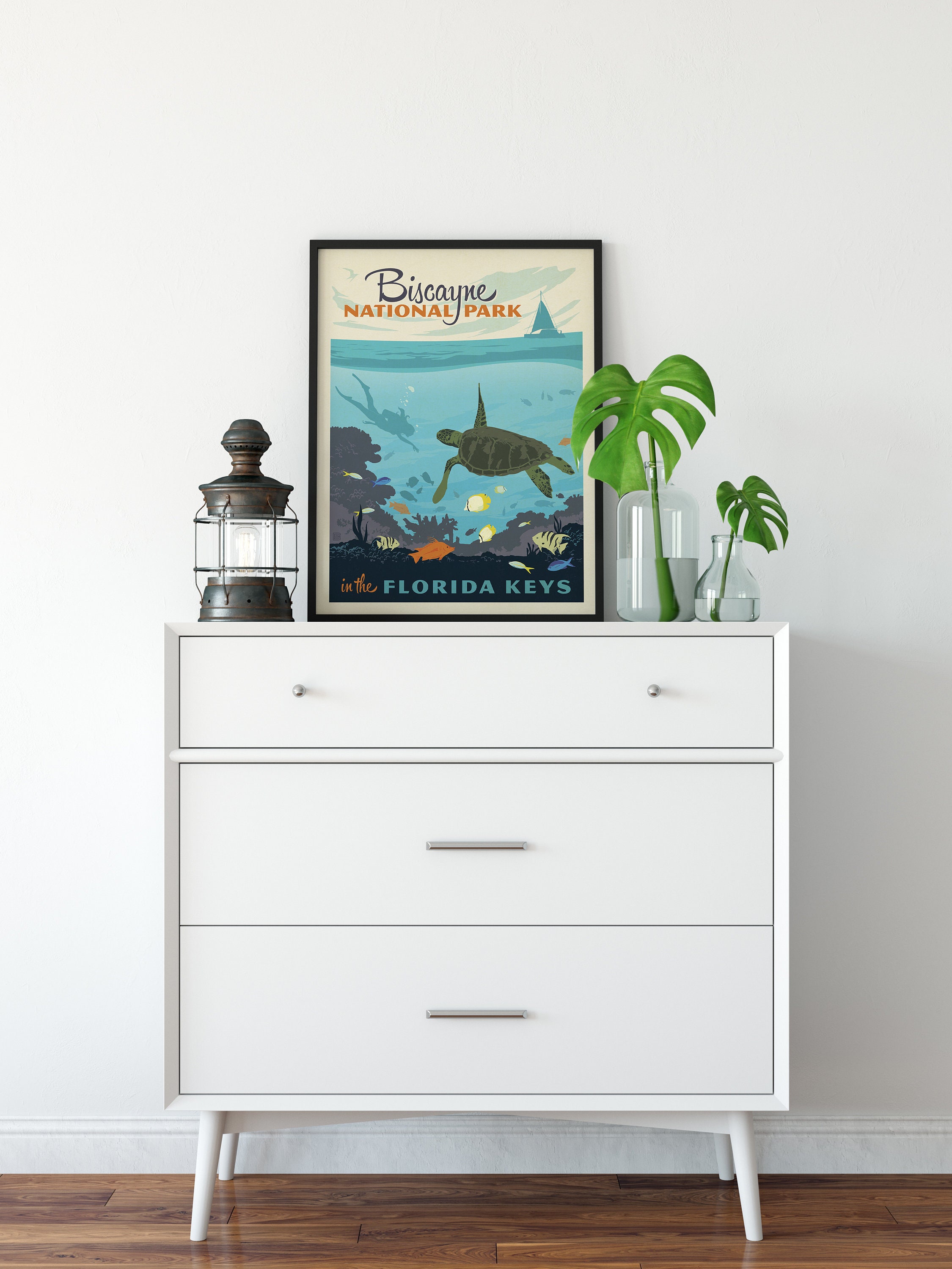 Biscayne National Park Travel Poster by Anderson Design Group | National Park Print | Biscayne Print (frame not included)