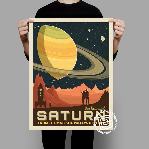 Saturn Poster by Anderson Design Group | Space Travel Print | Saturn Print (frame not included)