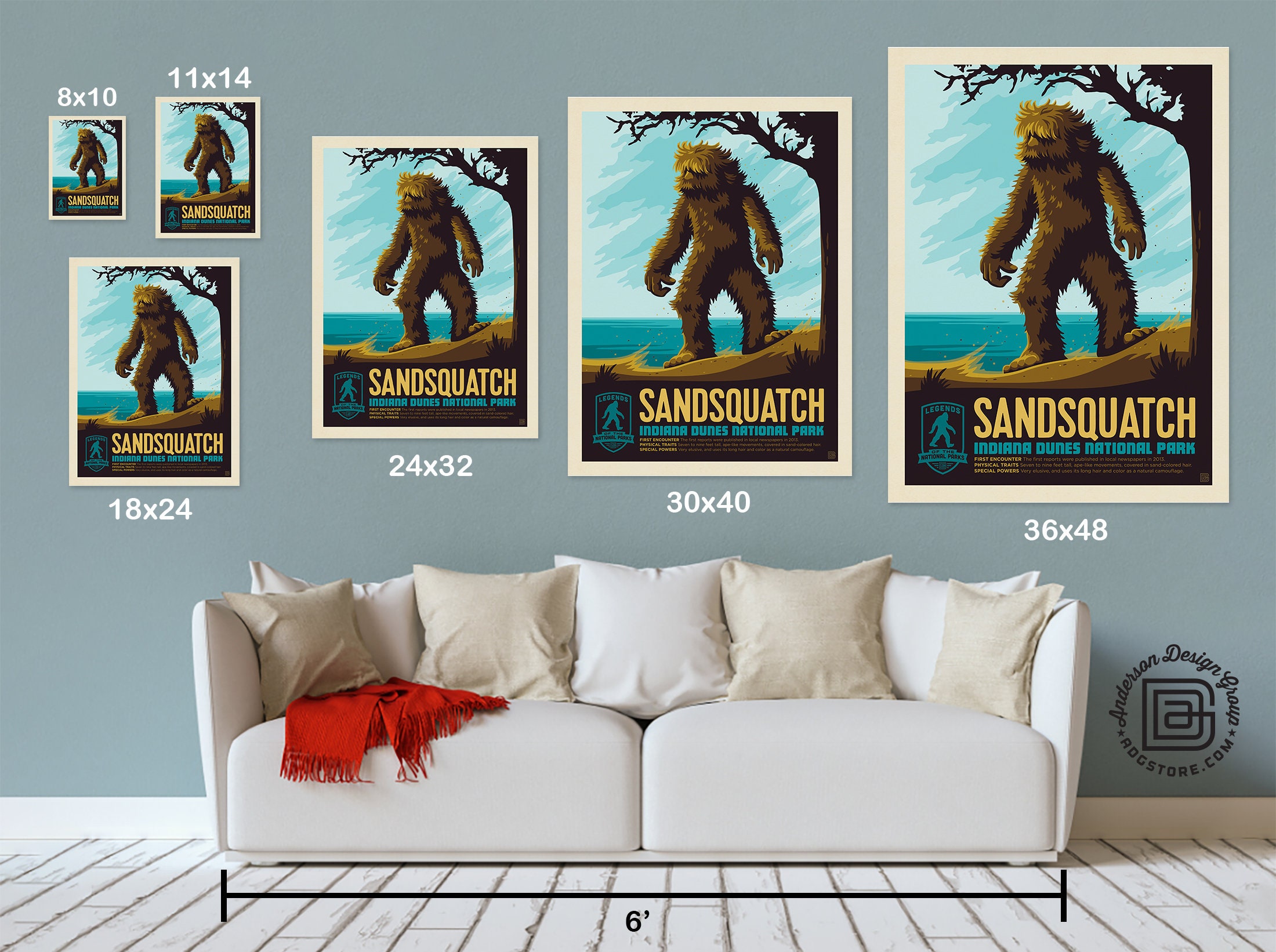 18x18 Throw Pillow: Legends Of The National Parks-Bigfoot - Anderson  Design Group