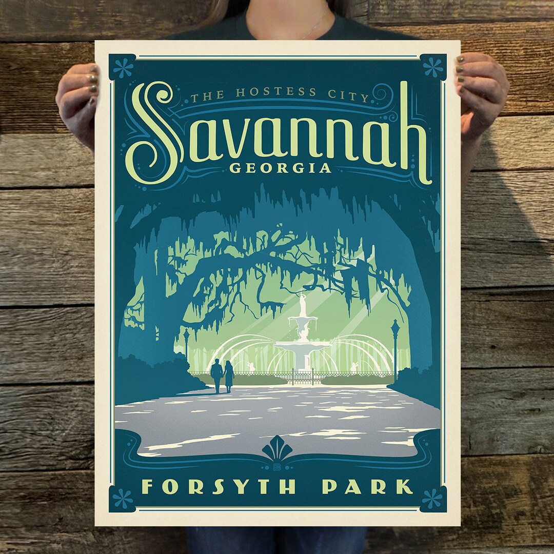 Savannah, GA Travel Poster by Anderson Design Group | American