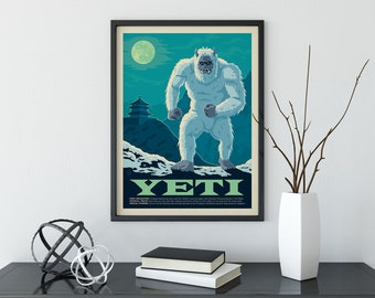 Mythical Creatures: Yeti by Anderson Design Group | Mythical Creatures Print | Yeti Cryptid Print (frame not included)