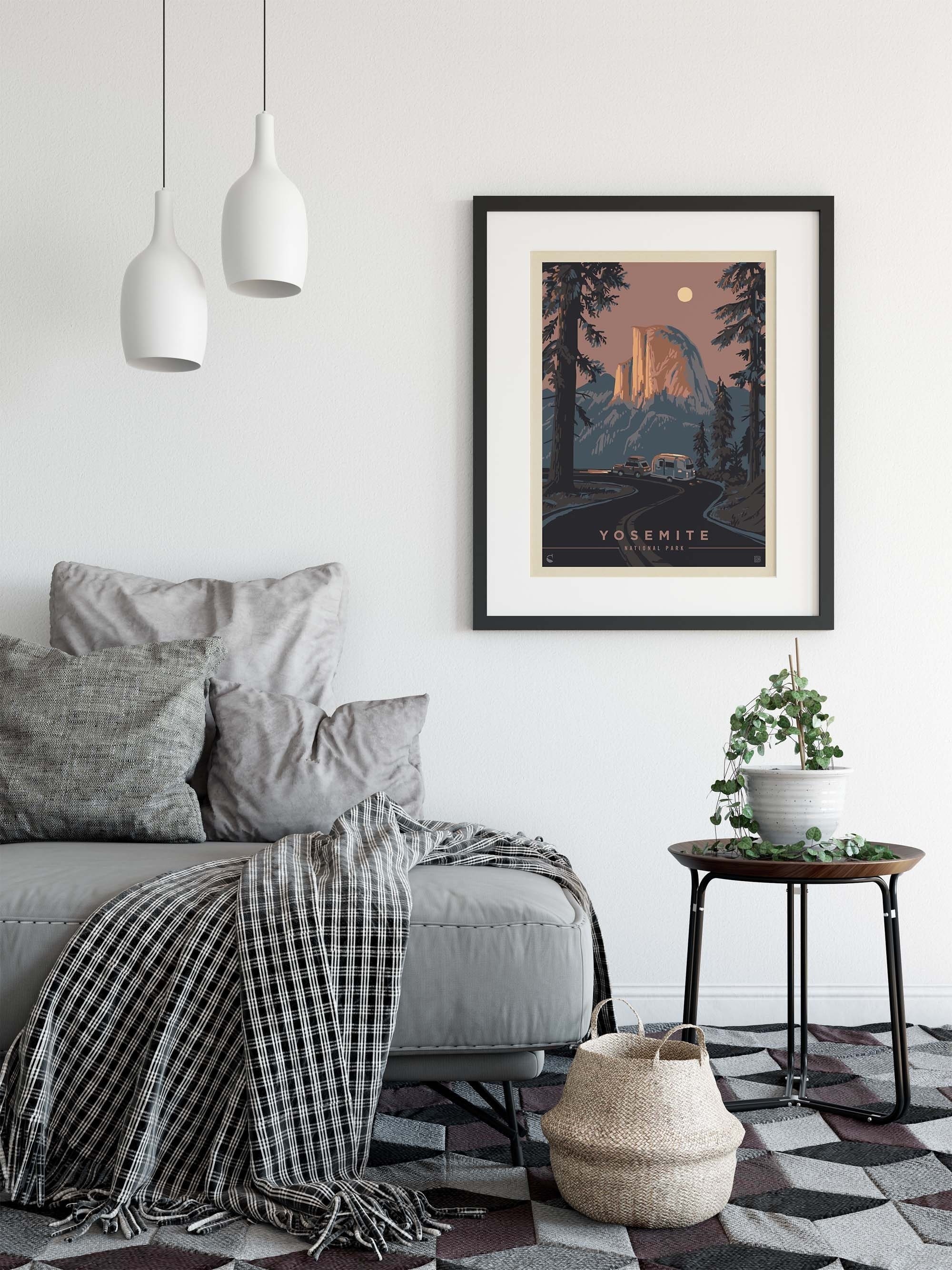 Yosemite National Park Trailer Travel Poster by Kenneth Crane and Anderson Design Group | National Parks Art Print (frame not included)