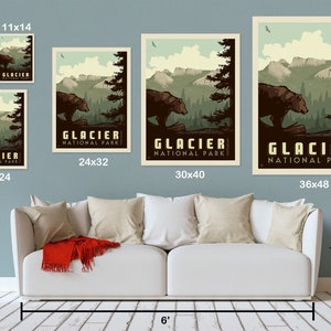 Glacier National Park Travel Poster by Anderson Design Group National Park Vintage Poster Glacier Print frame not included image 4
