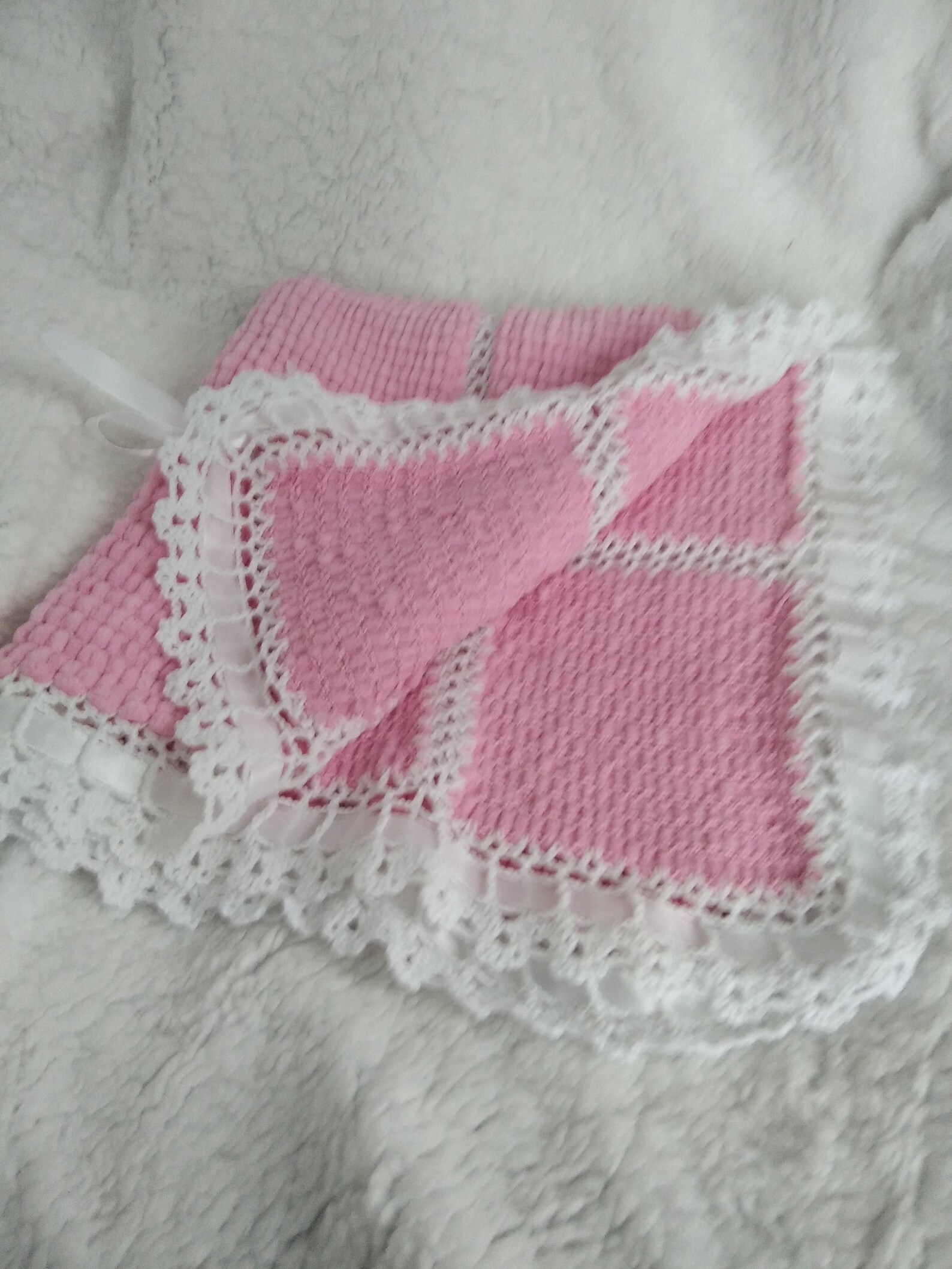 Baby cozy pink blanket a beautiful soft blanket for a baby Etsy