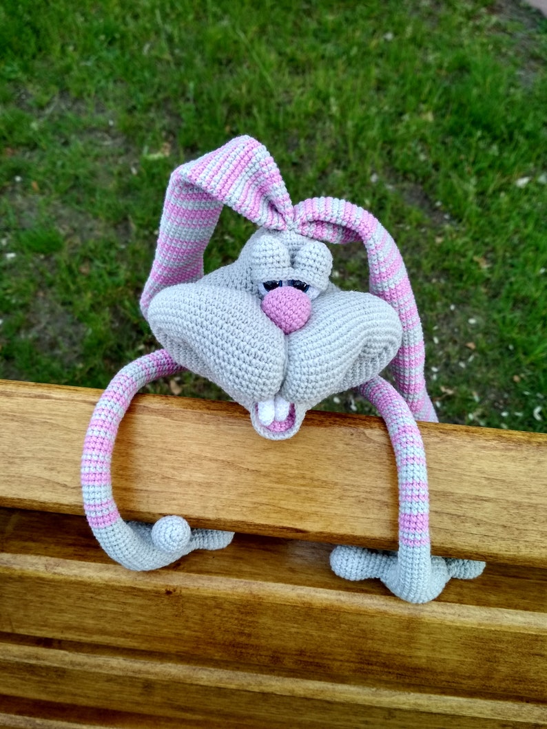 Funny Bunny. Amigurumi grey rabbit toy. Birthday gift for a | Etsy