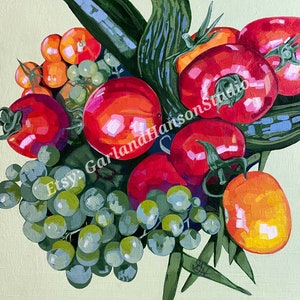 Original Fruit Art Painting Print Vegetable Print Vegetable Poster Christmas Farm Print Painting Botanical Print Still Life Painting Print