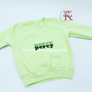 Maglione personalizzato, maglione personalizzato, maglione ricamato per bambini, felpa per bambini, maglione verde, maglione personalizzato, abbigliamento per bambini