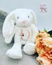 Personalised Bunny, Personalised White Rabbit, Flower Girl Gift, 1st Birthday Gift, New born Gift, New Baby Gift, Soft Bunny, Bunny Teddy,