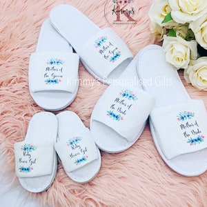 Bridesmaid Slippers, Personalised Slippers, Bride to be Gifts, Bridal Party Gifts, Bride Slippers, Flower Girl Slippers, Spa Slippers