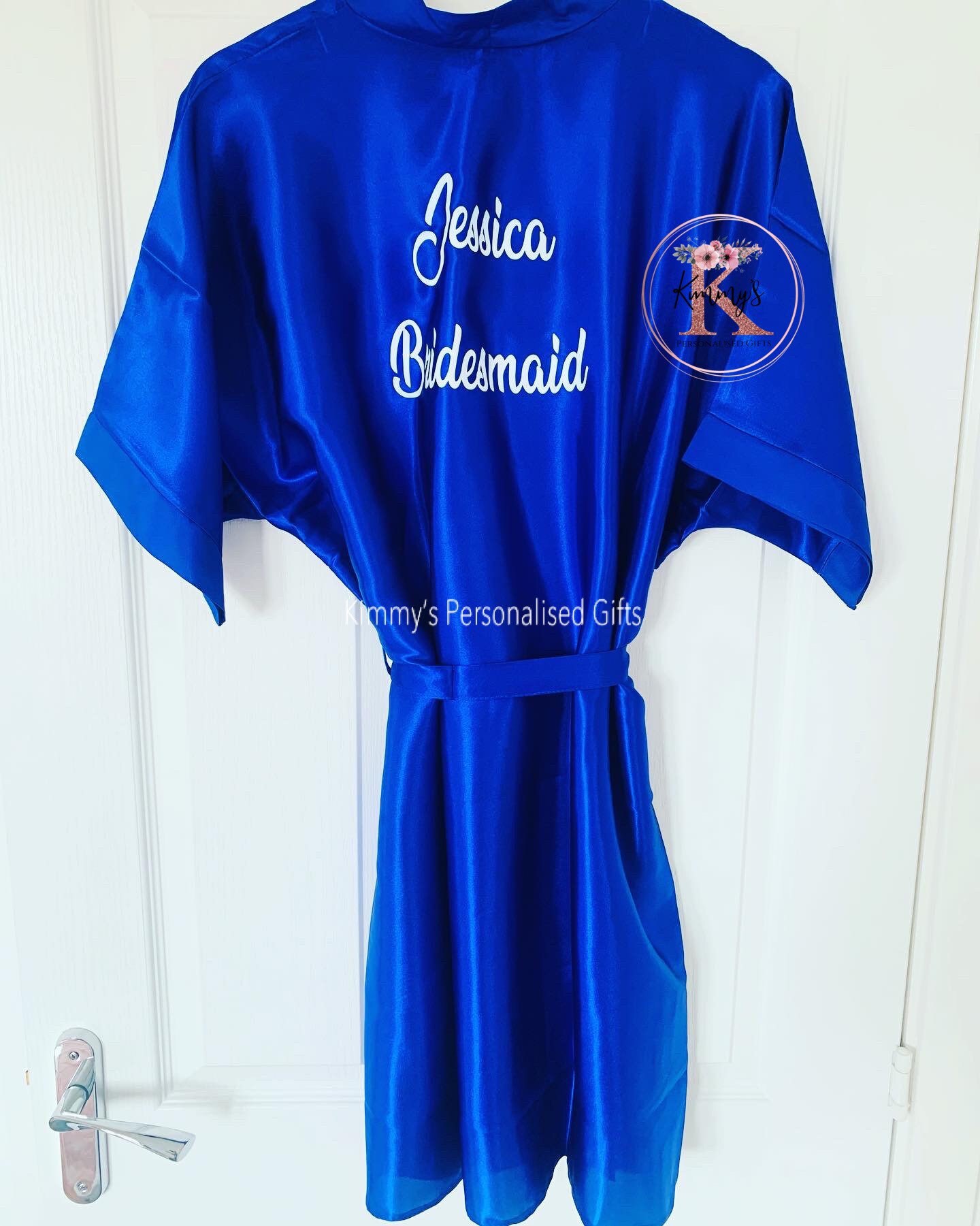 Bridal Robe Royal Blue Robe Bridal Gown Personalised Robes Etsy UK