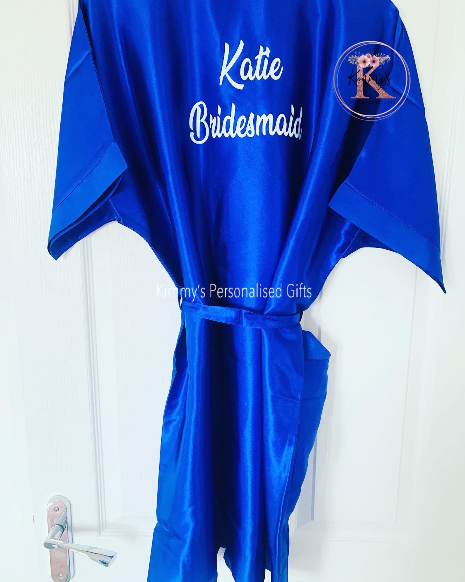 Bridal Robe Royal Blue Robe Bridal Gown Personalised Robes Etsy