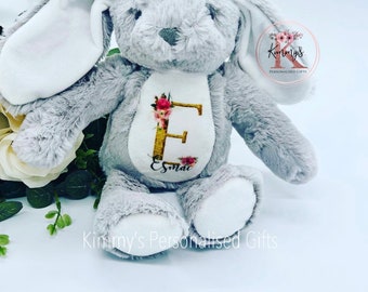 Personalised Thank You Flower Girl Bunny Gift, Custom Flower Girl Teddy, Thank You For Being Our Flower Girl Gift, Personalised Bunny