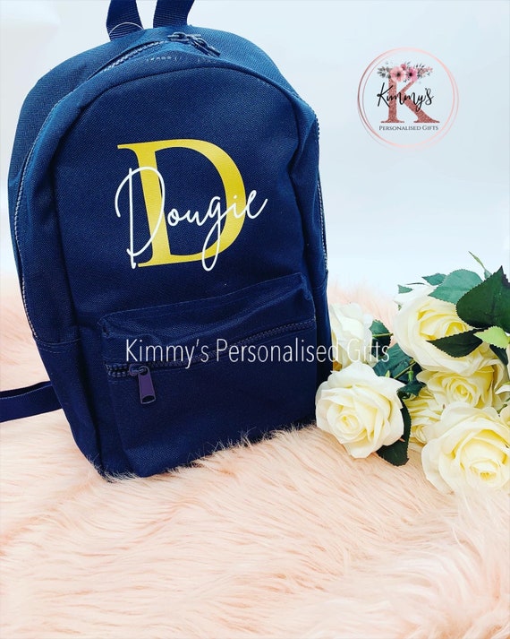 Personalised Backpack Nursery Backpack Personalised Bag Toddler Backpack Kids Backpack School Bag Back to School Bag Navy Rucksack Etsy Canada