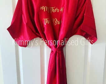 Bridal Robe, Burgundy Bridesmaid Robe, Bridal Gown, Personalised Robes, Dressing Gown, Bridesmaid Gift, Bride to be Gift, Plus Size Robes