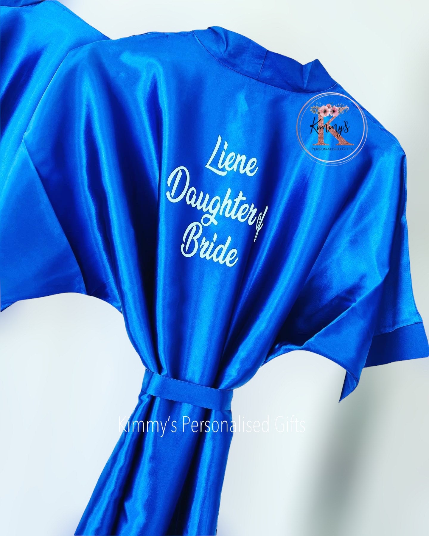 Bridal Robe Royal Blue Robe Bridal Gown Personalised Robes Etsy UK