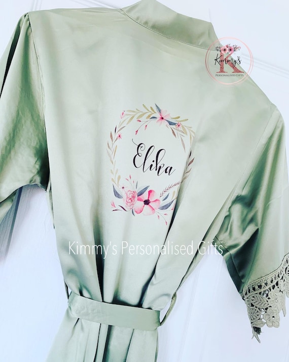 Children s Sage Personalised Robe Personalised Gown Flower Girl