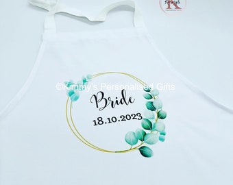 Adult Apron, Personalised Bridal Apron, Wedding Dress Apron, Personalised Apron, Apron for Weddings, Apron for First Meal, Wedding Bib,