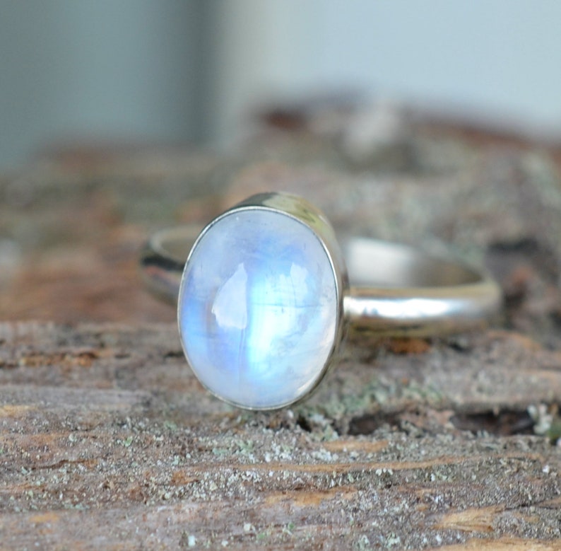 Magic witchcraft ring with Moonstone Adularia. German silver & Etsy