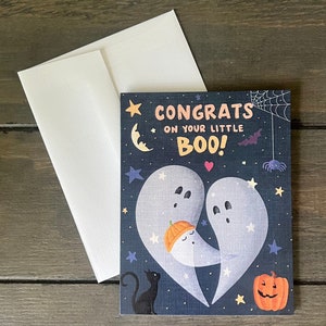 Carte de vœux Félicitations pour votre petit boo (nouveau-né/réception de naissance)