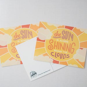 Postal "El sol siempre brilla tras las nubes" (juego de 3)