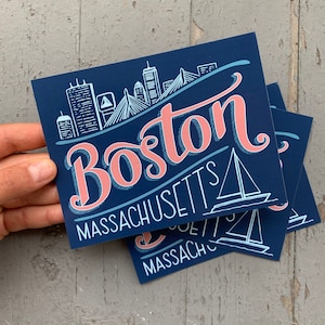 Boston, Massachusetts Postal (conjunto de 3)