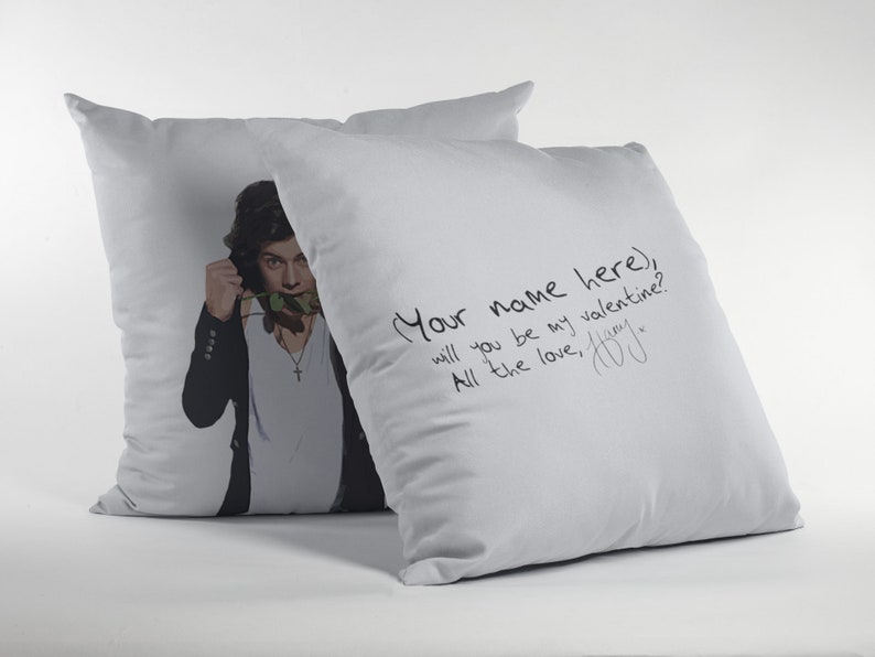 Harry Styles Personalized Valentine/'s Day Pillow With Name Customized Gift For Her Gift For Him