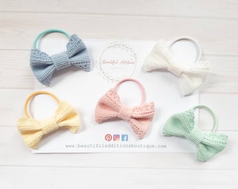 Lace Corduroy Toddler Bobbles. Bows. Hair ties. Tiny hair bands. Baby Bobbles. NEW COLOURS ADDED