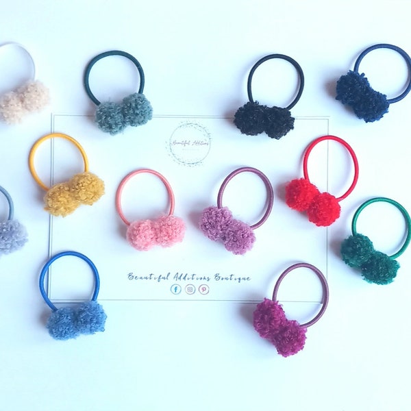 Teddy Pom Pom Bobbles. Hair Clips. Baby Bobbles. Toddler Hair