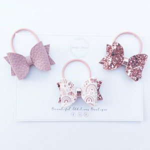Rainbow Bow. Hair Set. Bobbles. Clips