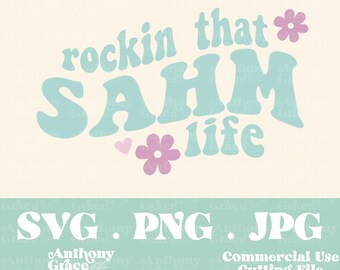 SAHM Life SVG | Slay At Home Mom SVG | Mom svg | Boy Mom svg | Girl Mom svg | Mama svg | Digital Cut Files | Retro svg | Mom Life svg | Svg