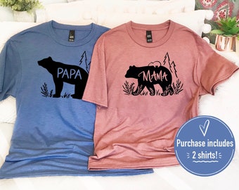 Gender Reveal Ideas Baby Announcement Family Shirts Couples Gender Reveal Shirts Gender Reveal Gift Papa Bear Shirt Mama Bear Shirt