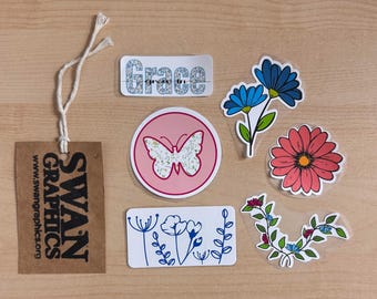 NEW!!! Floral Sticker Pack: Waterproof Laptop and Water Bottle Stickers