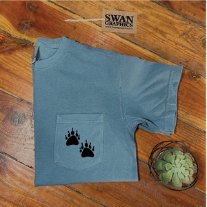 Bear Paws Comfort Colors T-Shirt | Nature Shirt |  Gift for Him | Paws | Hiking Shirt | Animal Lovers Shirt | Wilderness Shirt, Mountain Tee