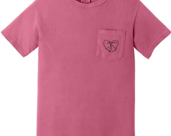 Comfort Colors Pocket T-Shirt, Ribbon Design