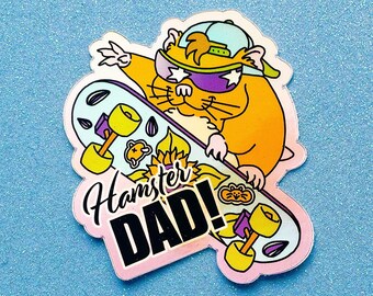 HAMSTER DAD! Holographic Sticker
