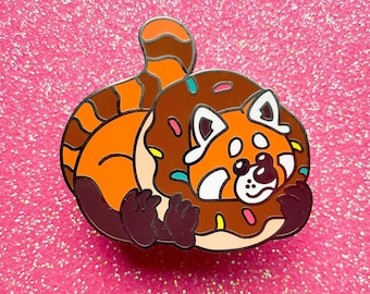 The Donut-Loving Rascals RED PANDA 2" Hard Enamel Pin
