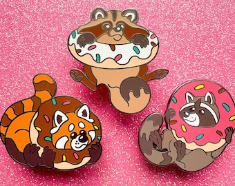 The Donut-Loving Rascals SET OF 3 - 2" Hard Enamel Pins