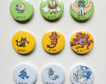 Alola Starters Buttons