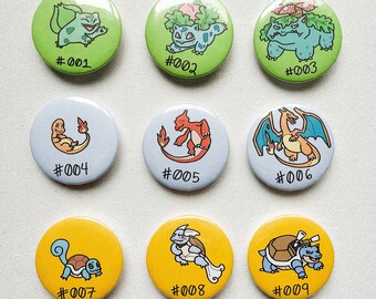 Kanto Starters Buttons