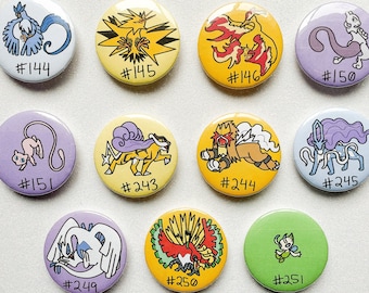 Legendary Monsters Generations 1 & 2 Pinback Buttons