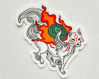 Celestial Wolf Goddess 3" Transparent, Water-Resistant Vinyl Sticker