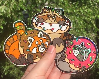 The Donut-Loving Rascals Holographic Glitter Stickers