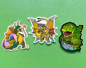 Movie Monster Kaiju Holographic Stickers // Little Shop of Horrors