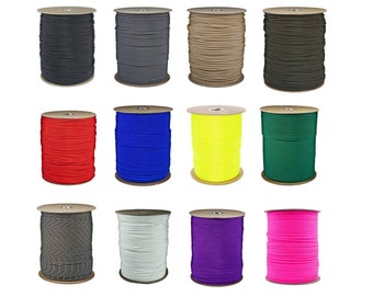 Paracord - Paracord de nailon tipo 3 certificado por prueba de 550 lb - Hanks de paracord de 4 mm - Fabricado en los EE. UU. - Ideal para supervivencia, camping, manualidades