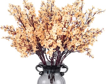 Flores de Verão - Flores Artificiais - Decoração Minimalista para Casa - Hastes Florais Artificiais de Gypsophila - 3 unidades